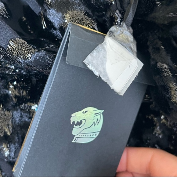 NEW! DUNDAS × REVOLVE Hendrix Midi Dress in Black cheetah print shimmer Size M - Picture 9 of 10